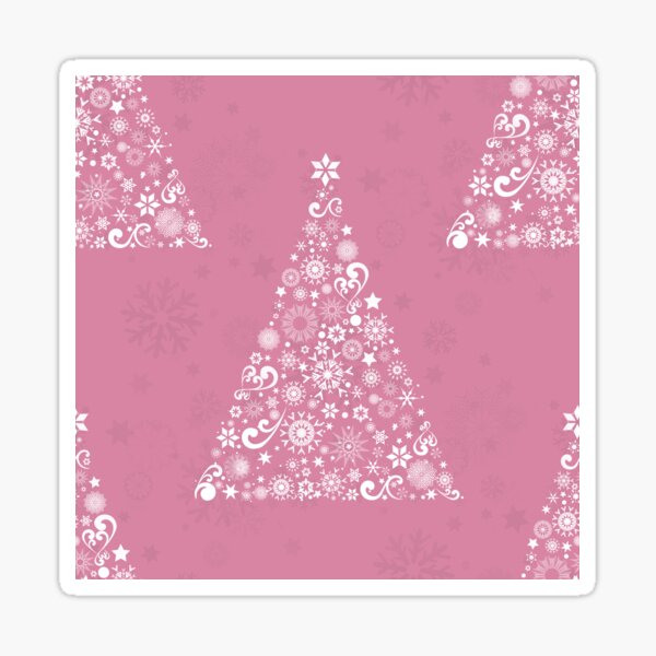 Pink Christmas Tree Sticker For Sale By Gossiprag Redbubble 