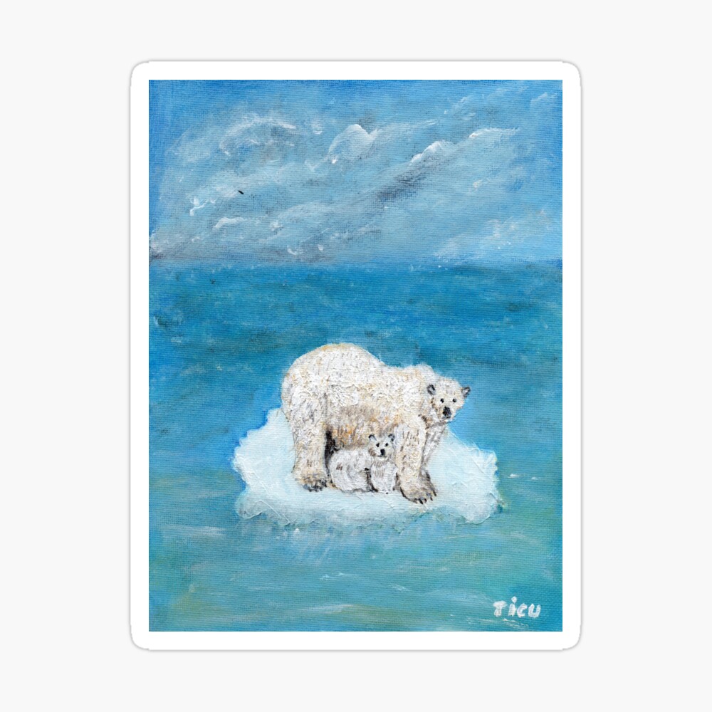 Original Acrylic painting Bear Original acrylic painting polar bear