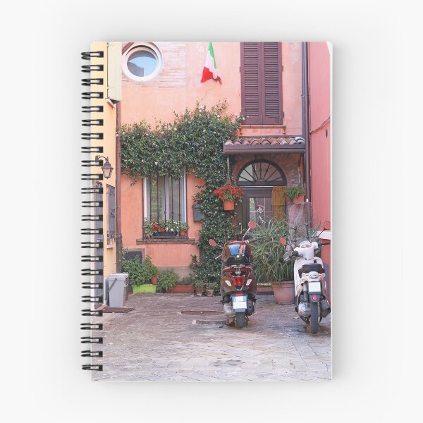 Item preview, old house with Italian flag and scooters Rimini Italy designed and sold by goceris.