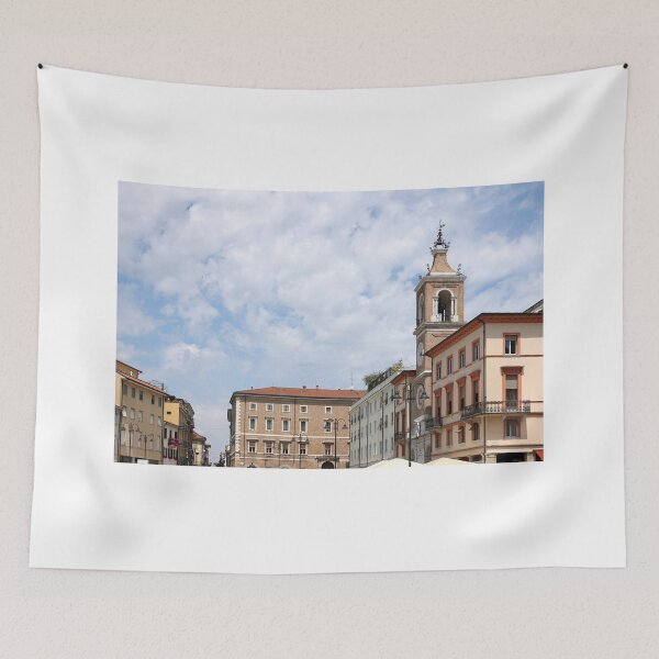 Item preview, old buildings and clock tower Piazza Tre Martiri Rimini Italy designed and sold by goceris.