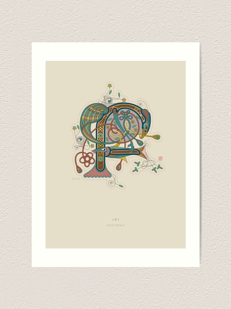 Alternate view of Celtic Initial F Art Print