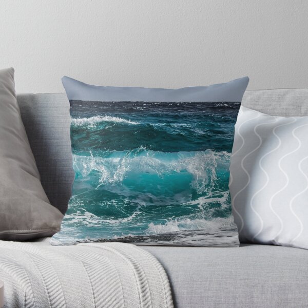 Ocean waves prints Throw Pillow