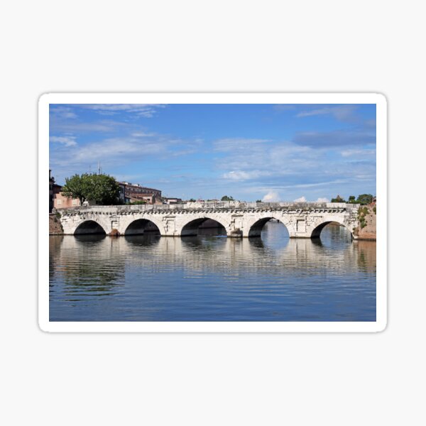Item preview, old stone Tiberius bridge landmark Rimini Italy designed and sold by goceris.