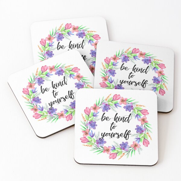 Item preview, be kind to yourself wreath designed and sold by Spitfire July Doodles.