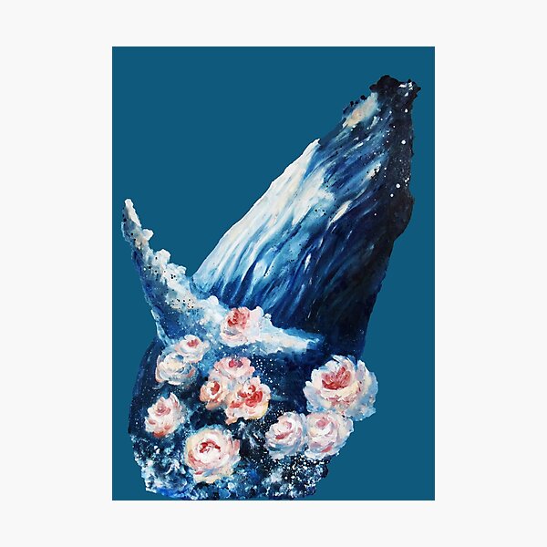 Whale and roses Photographic Print