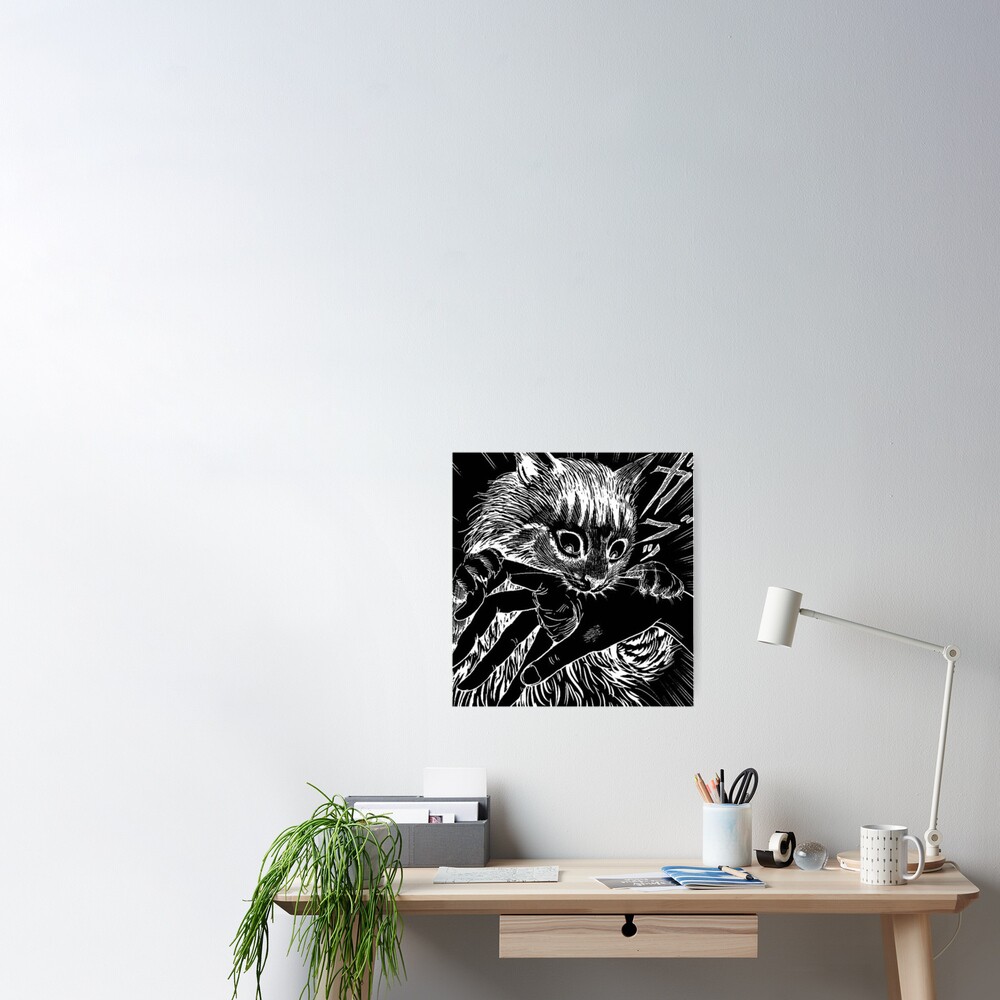 "Cat Junji Ito Bite" Poster by AllergicAlien | Redbubble