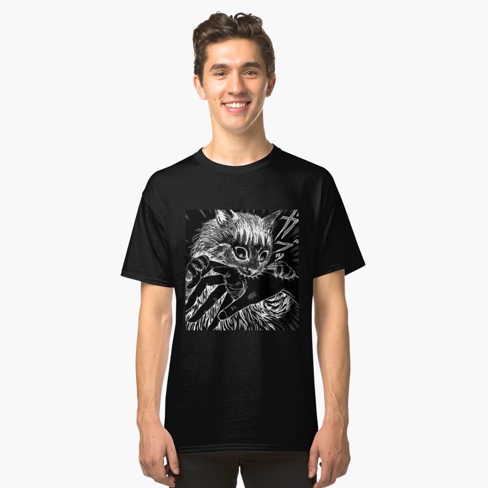 "Cat Junji Ito Bite" T-shirt by AllergicAlien | Redbubble