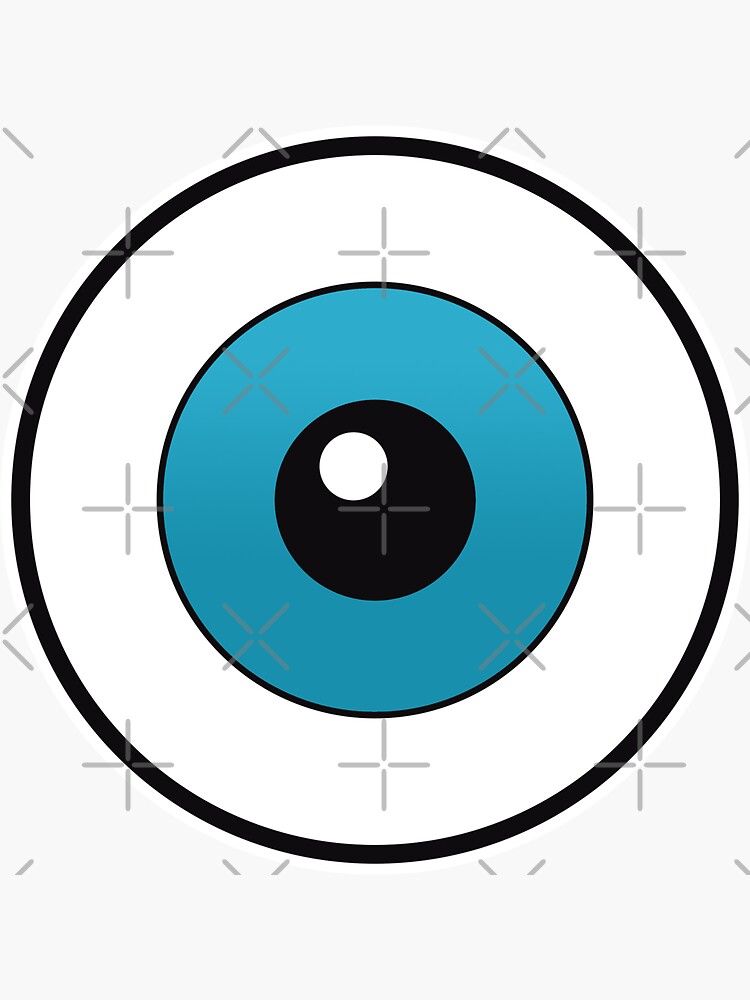 "Blue Eye Round Drawing" Sticker for Sale by AsKartongs Redbubble