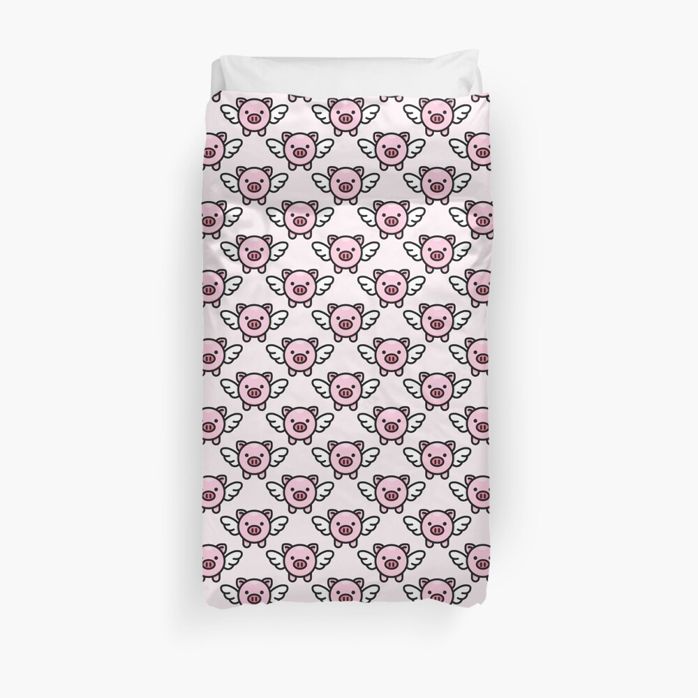When Pigs Fly: Pink Duvet Cover