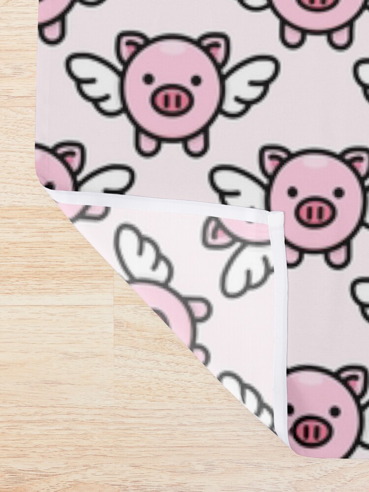 Alternate view of When Pigs Fly: Pink Shower Curtain