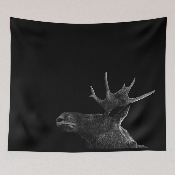 Item preview, Moose antlers 3d isolated black white background animal  designed and sold by MarketVisionAV.