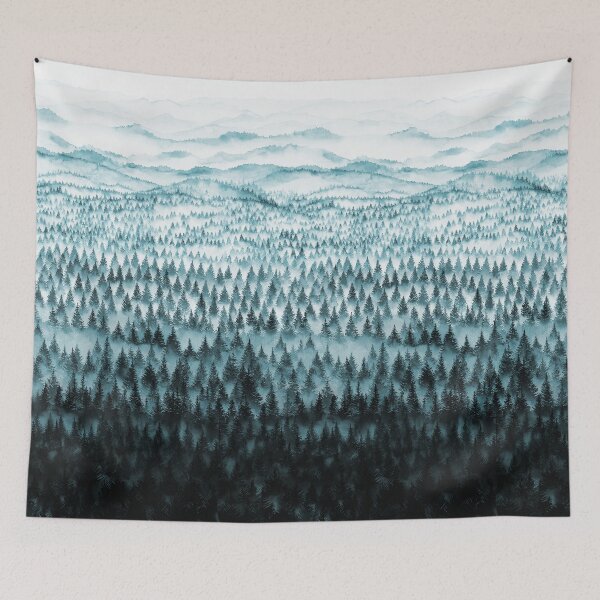 Item preview, FOREST - a large format watercolor - forest and mountains designed and sold by Rebecca Reck Art.