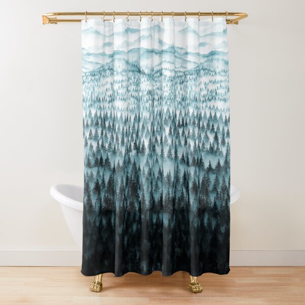 FOREST - a large format watercolor - forest and mountains Shower Curtain