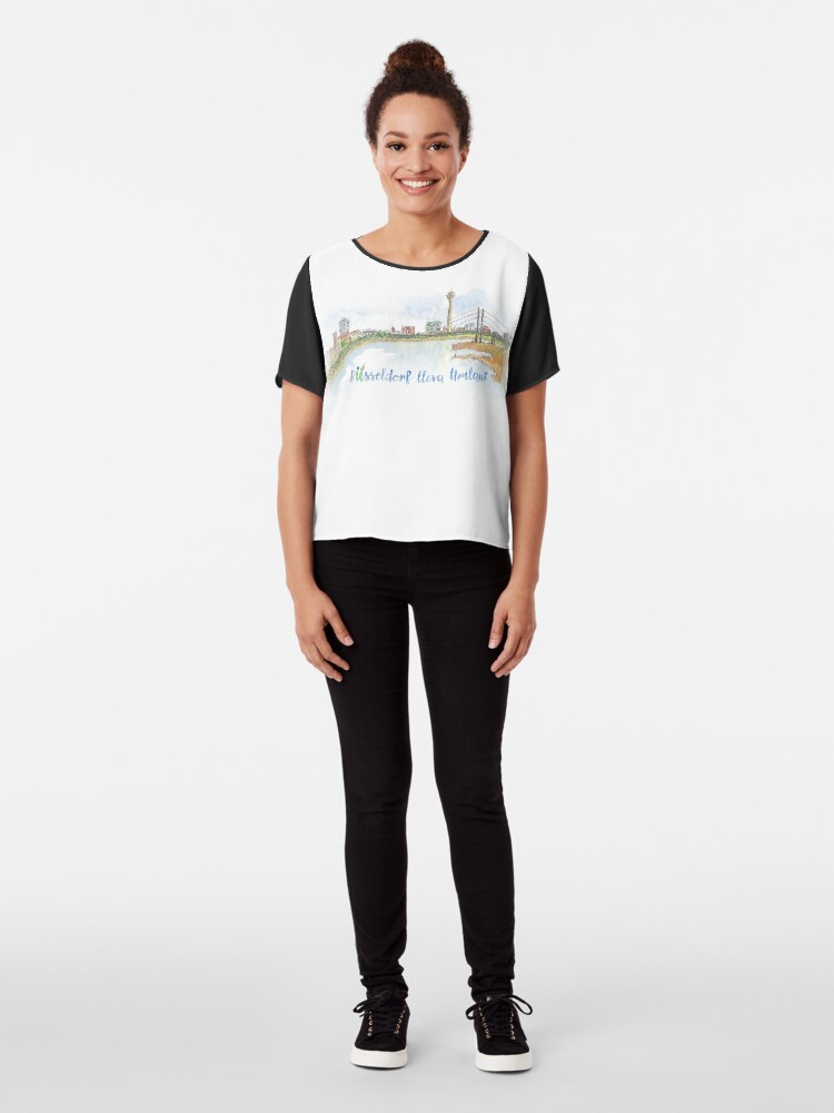 Vista alternativa de Blusa Skyline con texto - Düsseldorf lleva Umlaut