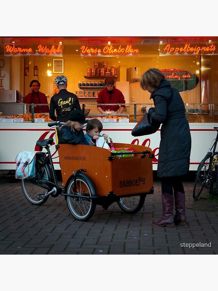Thumbnail 3 of 3, Photographic Print, In the 'bakfiets' to the 'oliebollenkraam' designed and sold by steppeland.