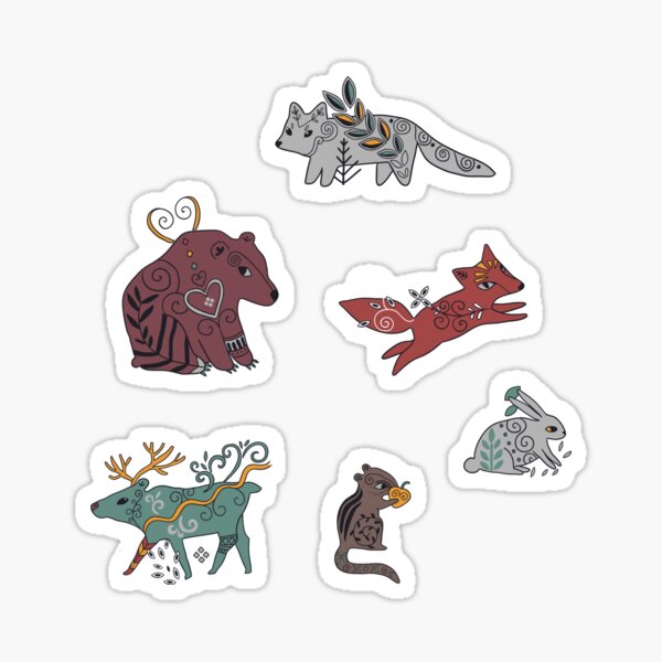 Artikel-Vorschau von Sibirische Tierwelt. Tiere von Jakutien. Bär, Fuchs, Kaninchen, Hirsch, Zobel und Streifenhörnchen., designt und verkauft von kostolom3000.