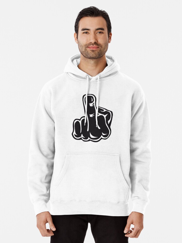 Middle finger stinky finger symbol Pullover Hoodie by Margarita-Art