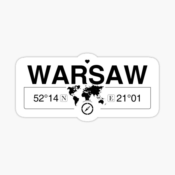 Woiwodschaft Masowien in Warschauƒ mit GPS-Koordinaten der Weltkarte Sticker