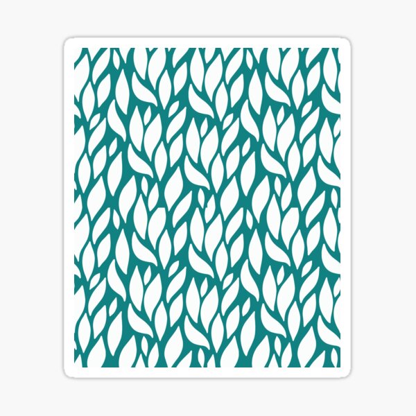 Vista previa del artículo con la obra «Teal con hojas florales blancas», diseñado y vendido por Kongsgart.