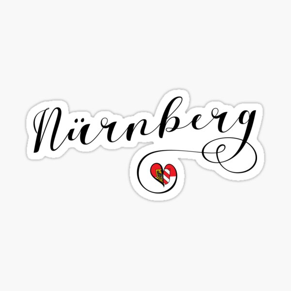 Nürnberg Flag Heart, Nuremberg, Bavaria Sticker