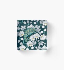 chameleons and orchids Acrylic Block