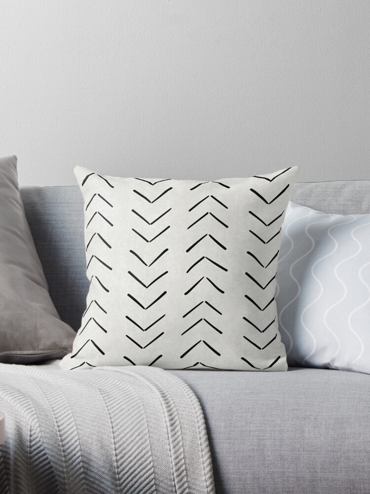 Boho Big Arrows in Black and White Throw Pillow by House of HaHa