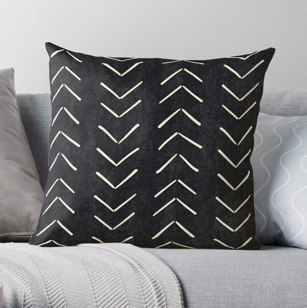 Boho Big Arrows in Black and White Throw Pillow for Sale by House