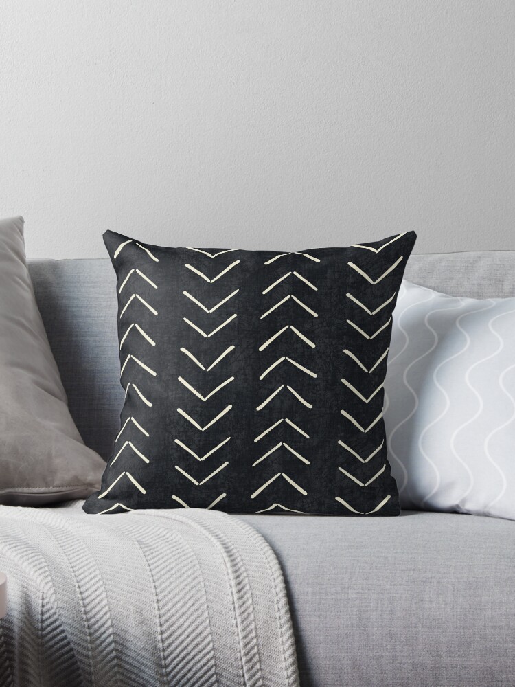 Boho Big Arrows in Black and White Throw Pillow for Sale by House