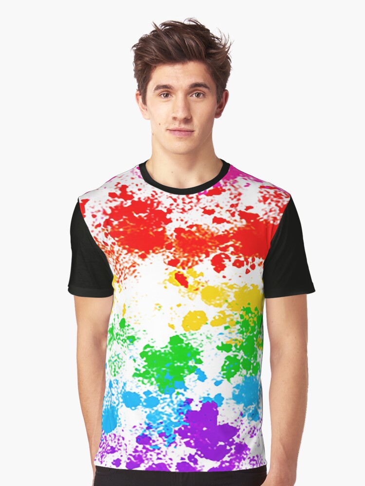 paint splatter white shirt