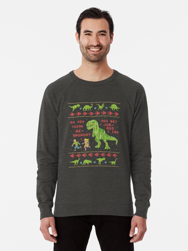 Dinosaur Cheap Ugly Christmas Sweaters For Sale Holiday Sweater