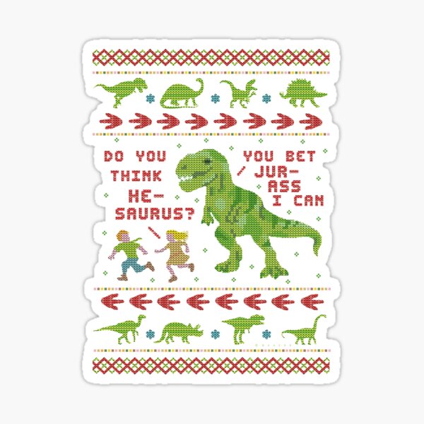 Artikel-Vorschau von Lustiger hässlicher Weihnachtsstrickjacke | T Rex Dinosaurier Wortspiel, designt und verkauft von emkayhess.