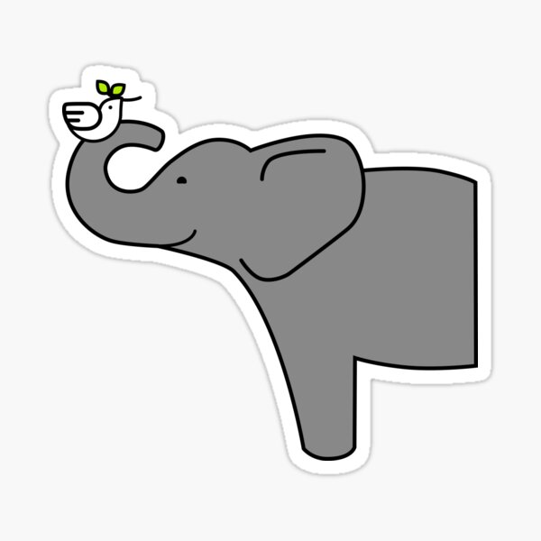 Elephant and Dove Sticker