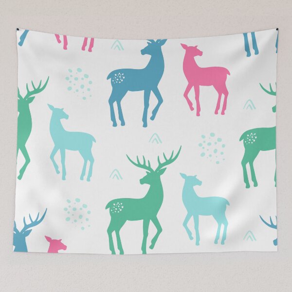 Item preview, Cute Colorful Christmas Reindeers designed and sold by artworkbyrihen.