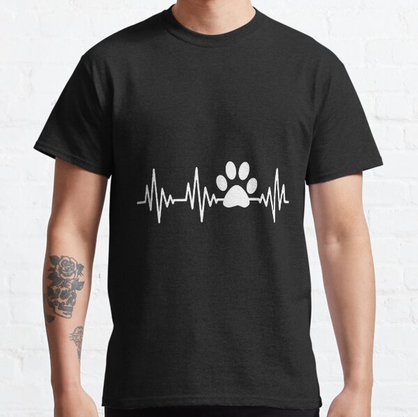 Paw Prints In Heart Unisex Novelty T-Shirt Color Options Available