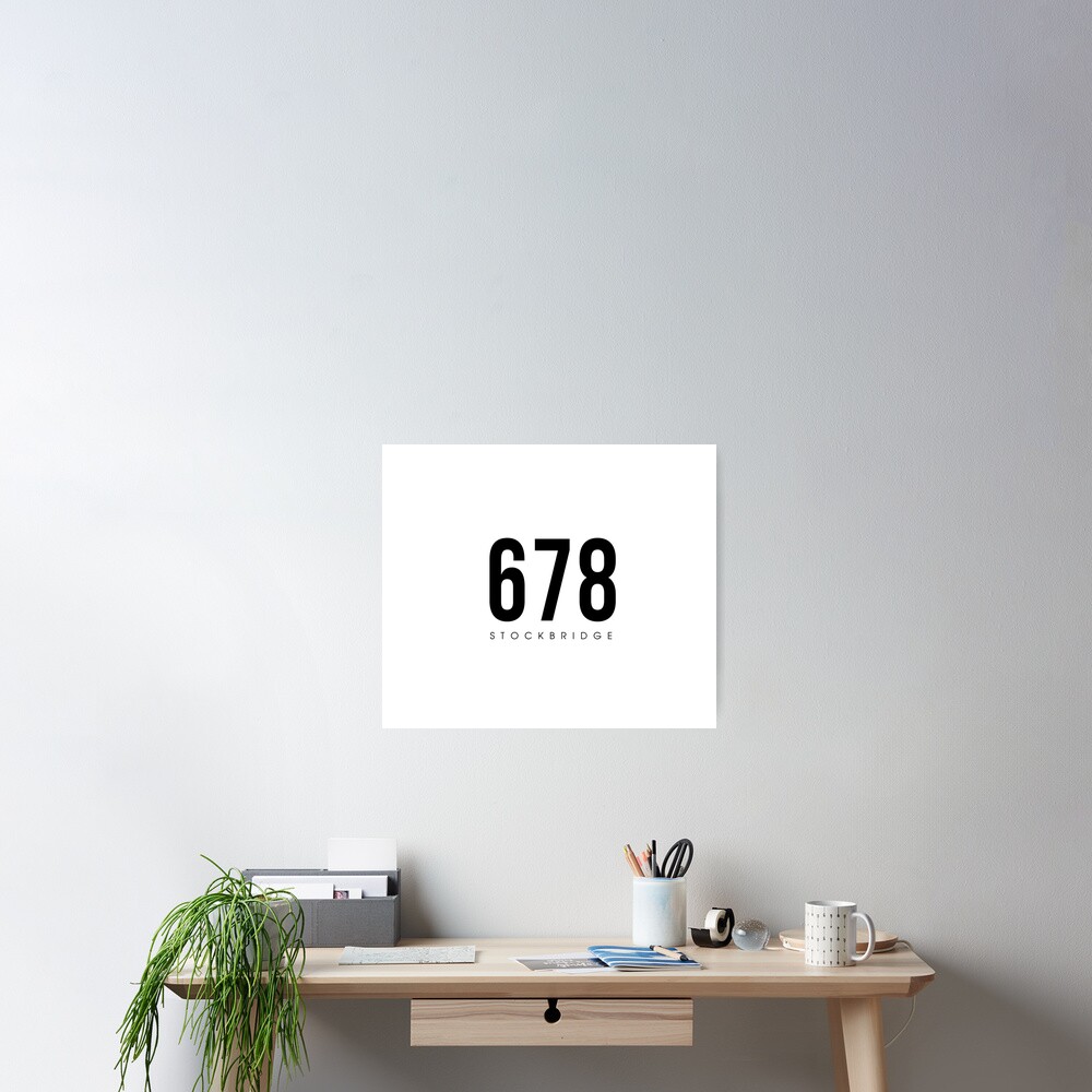 Stockbridge GA 678 Area Code Design Poster By CartoCreative   Cposter,small,square Product,1000x1000.2 