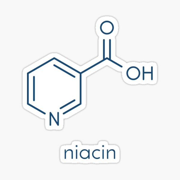 Artikel-Vorschau von Vitamin B3 (Niacin) Molekül. Skelettformel., designt und verkauft von molekuul.
