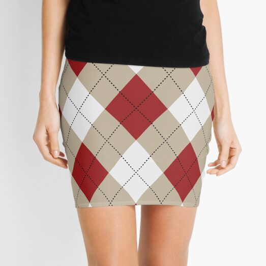 Argyle Pattern Mini Skirt
