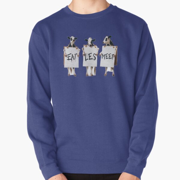 Cows Say Eat Less Meat Pullover Sweatshirt