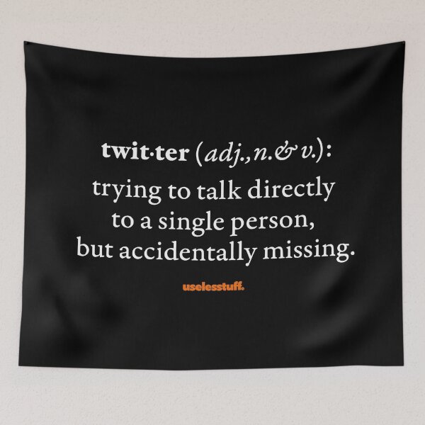 Item preview, 16670-08-BDK – Uselesstuff® Dictionary – Twitter – Accidental (White) designed and sold by Uselesstuff.