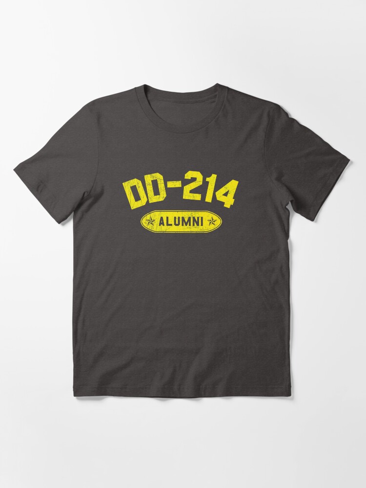 Alternate view of DD-214 Alumni In Yellow US Military Distressed Shirt Gear Essential T-Shirt
