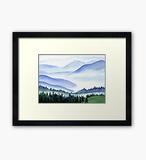 Watercolor mountains Framed Print