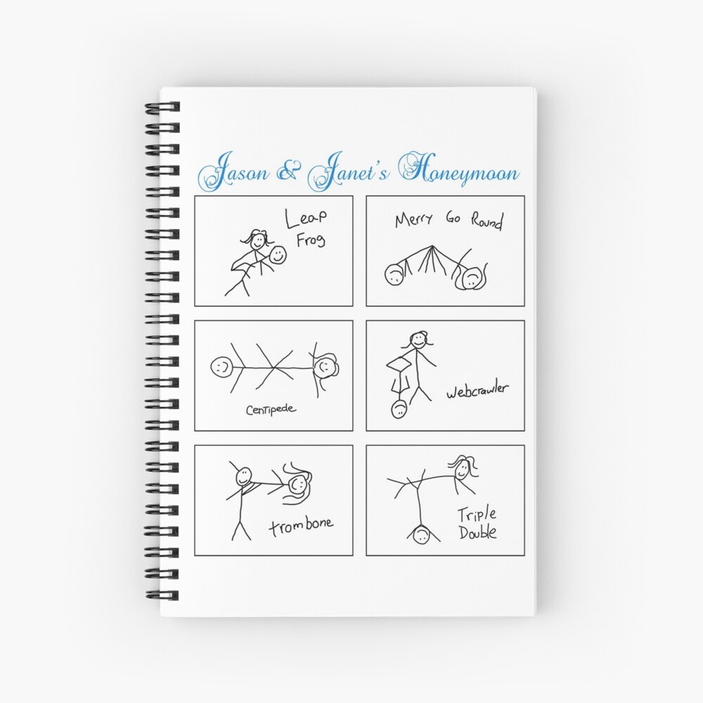 The Good Place Jason And Janets Honeymoon Sex Position Diagrams Spiral Notebook By Comixguru 0473