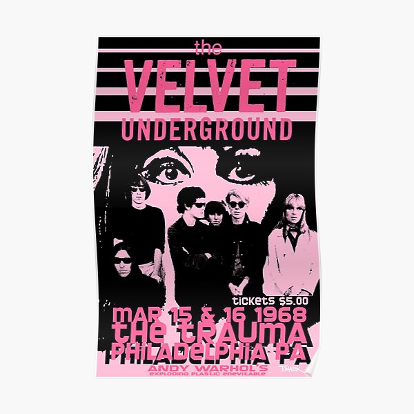 Velvet Underground Philadelphia Poster, Shirt, Sticker, Mask Poster