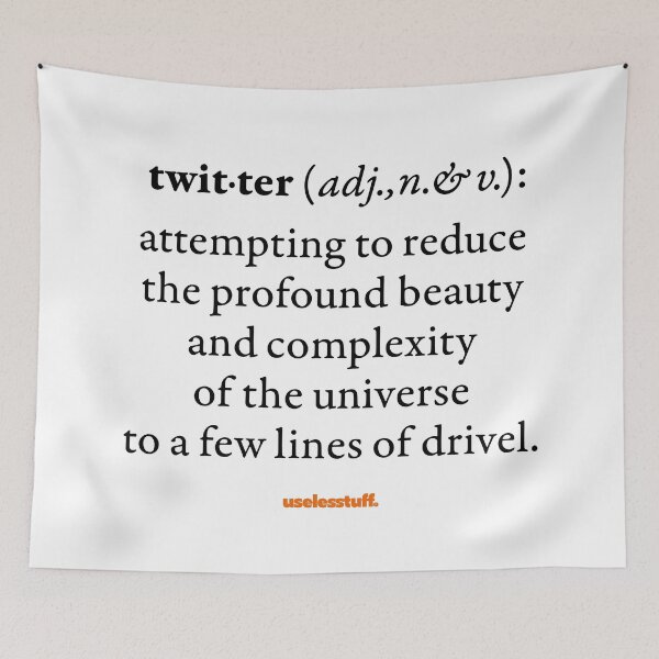 Item preview, 16670-10-BLT – Uselesstuff® Dictionary – Twitter – Drivel (Black) designed and sold by Uselesstuff.
