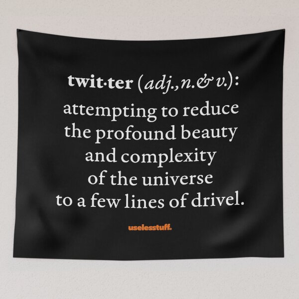 Item preview, 16670-10-BDK – Uselesstuff® Dictionary – Twitter – Drivel (White) designed and sold by Uselesstuff.