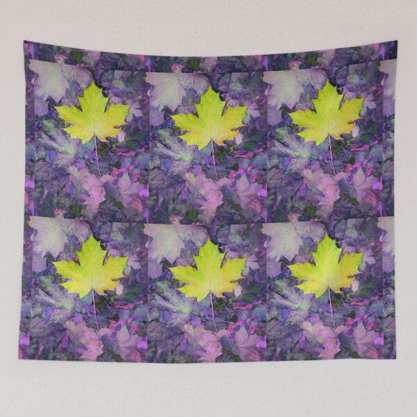 Item preview, yellow leaf, purple bg 10/25/18 designed and sold by Shellaqua.