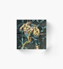 Dominik Cruz Flying Knee Fighting Art Acrylic Block
