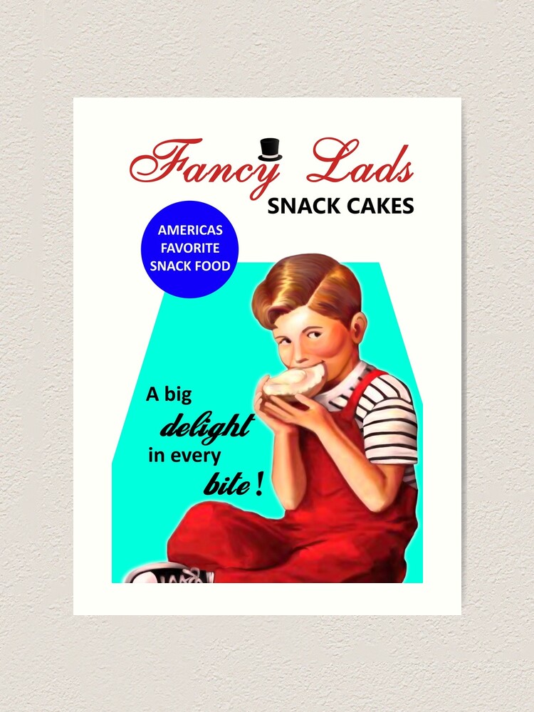 fancy-lads-snack-cakes-art-print-for-sale-by-notableloot-redbubble