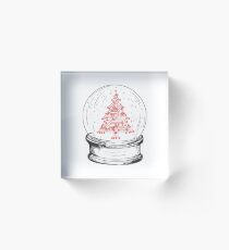 Crystal snow globe | Geeky christmas tree Acrylic Block