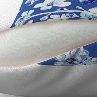 Thumbnail 2 of 3, Throw Pillow, blue and white cherry blossom, Chinoiserie, Hamptons Style interiors. designed and sold by MagentaRose.